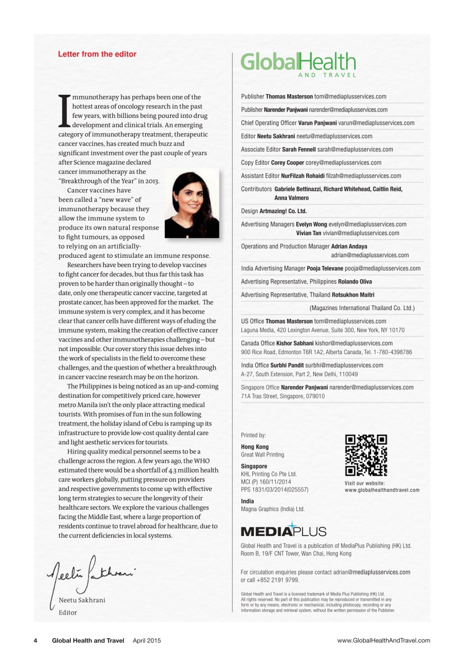 Global Health and Travel Preview Pages