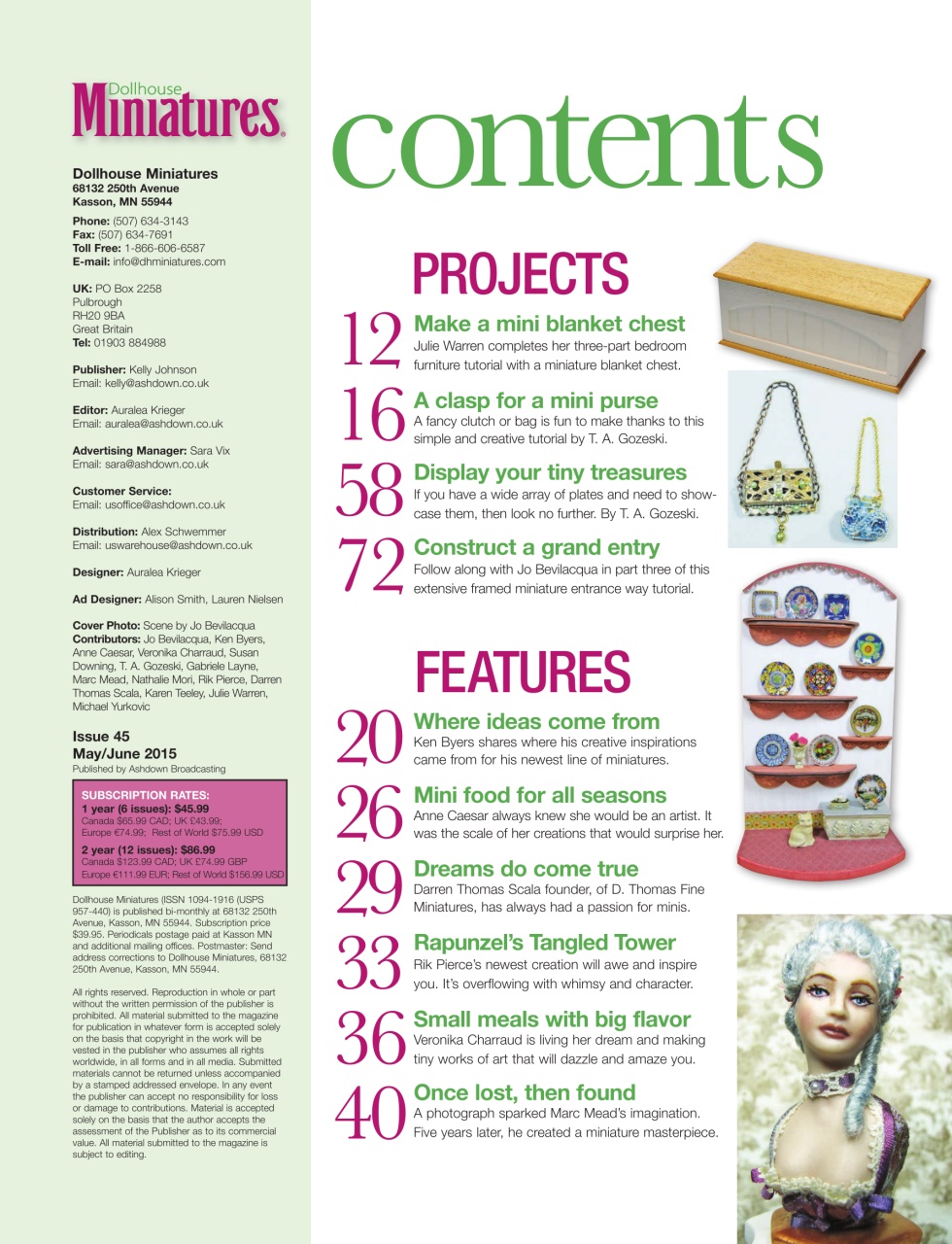 Dollhouse Miniatures Preview Pages