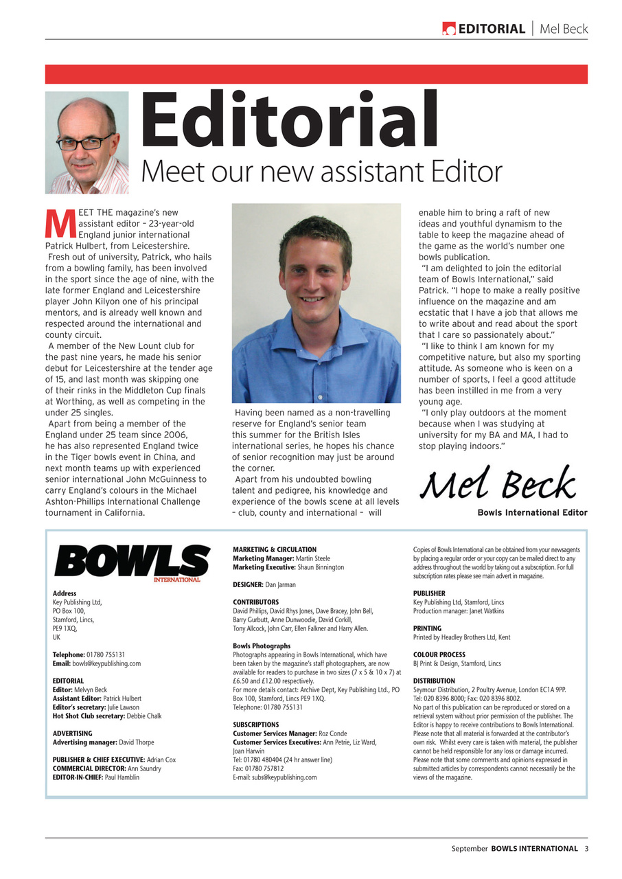 Bowls International Preview Pages