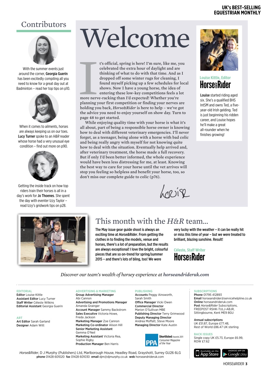 Horse&Rider Magazine - UK equestrian magazine for Horse and Rider Preview Pages