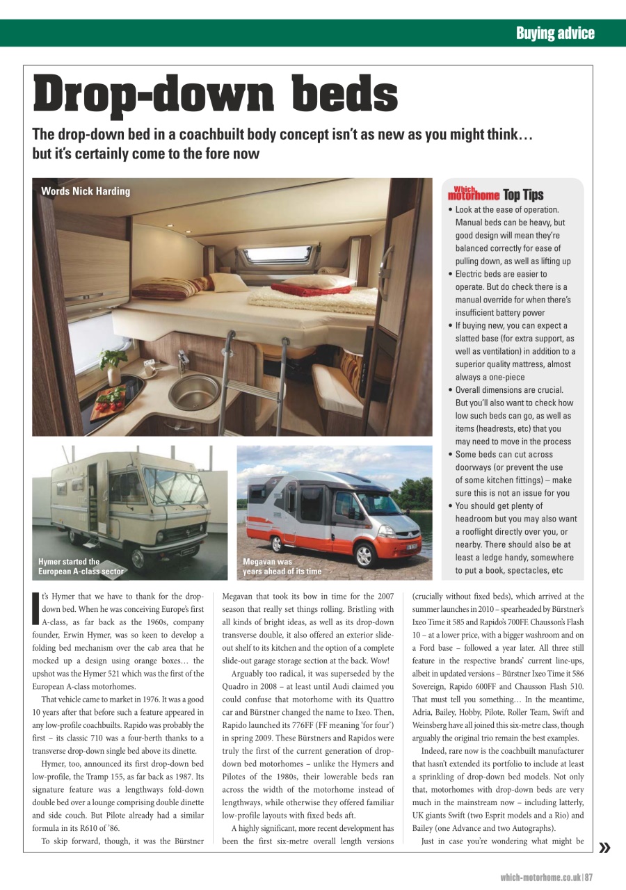 What Motorhome magazine Preview Pages