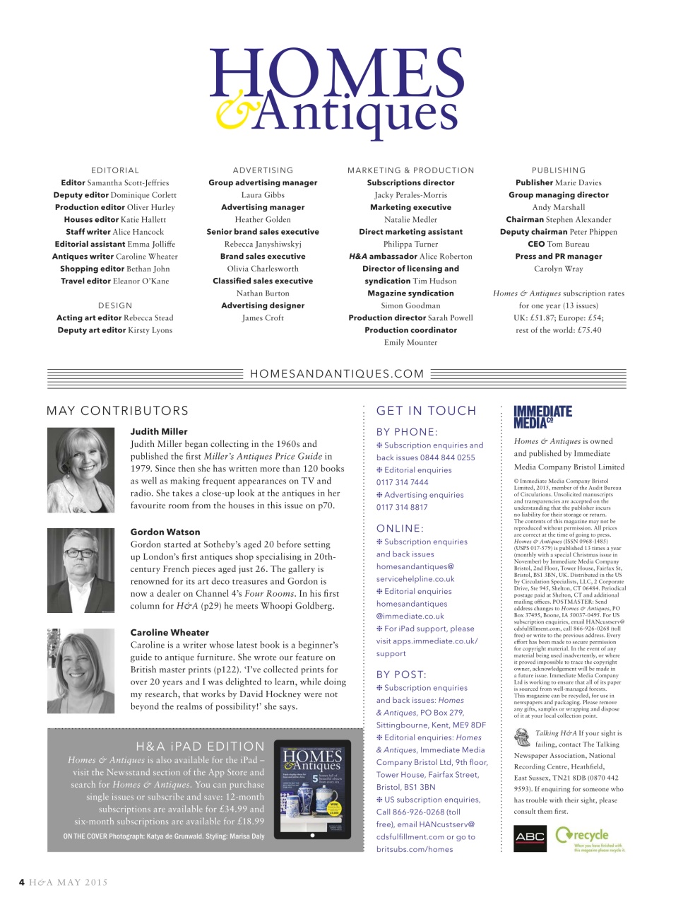 Homes & Antiques Magazine Preview Pages