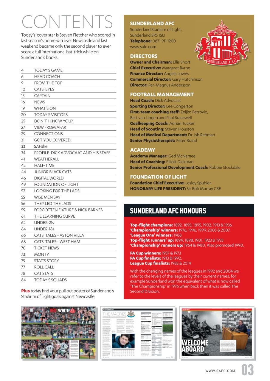 Sunderland FC Preview Pages