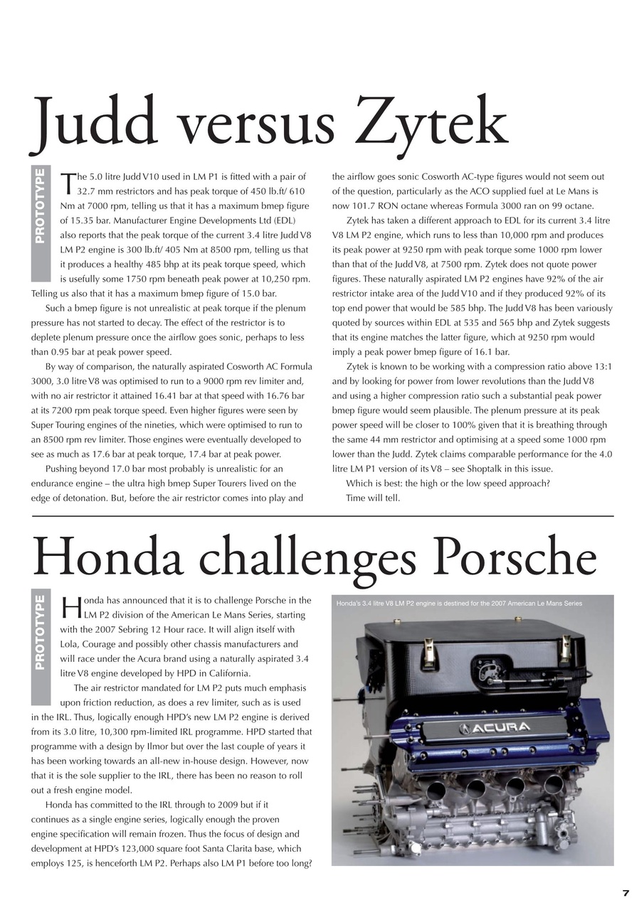 Race Engine Technology Preview Pages