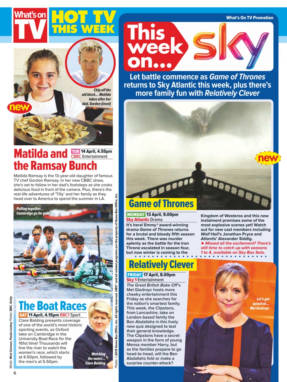 What's on TV Preview Pages