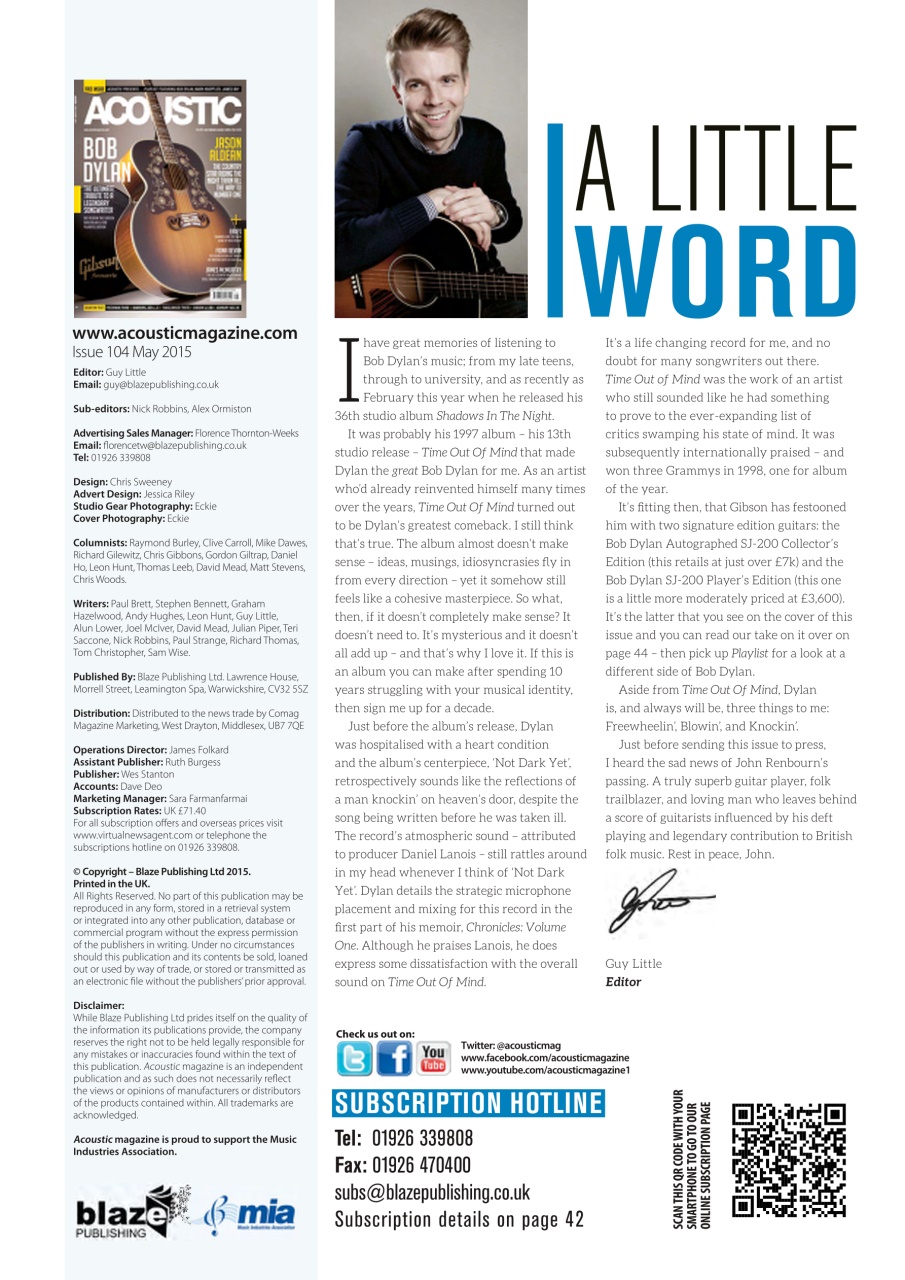 Acoustic Preview Pages