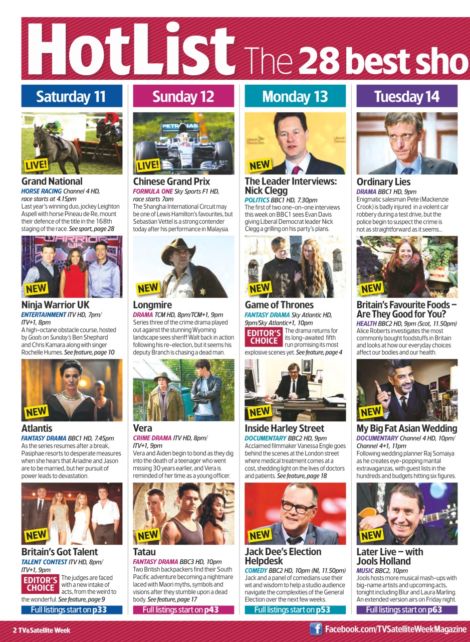 TV & Satellite Week Preview Pages