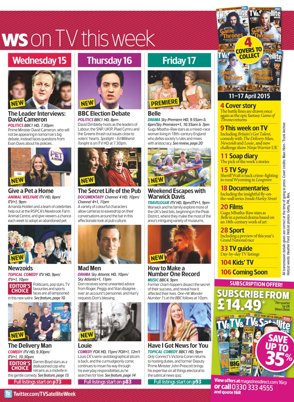 TV & Satellite Week Preview Pages