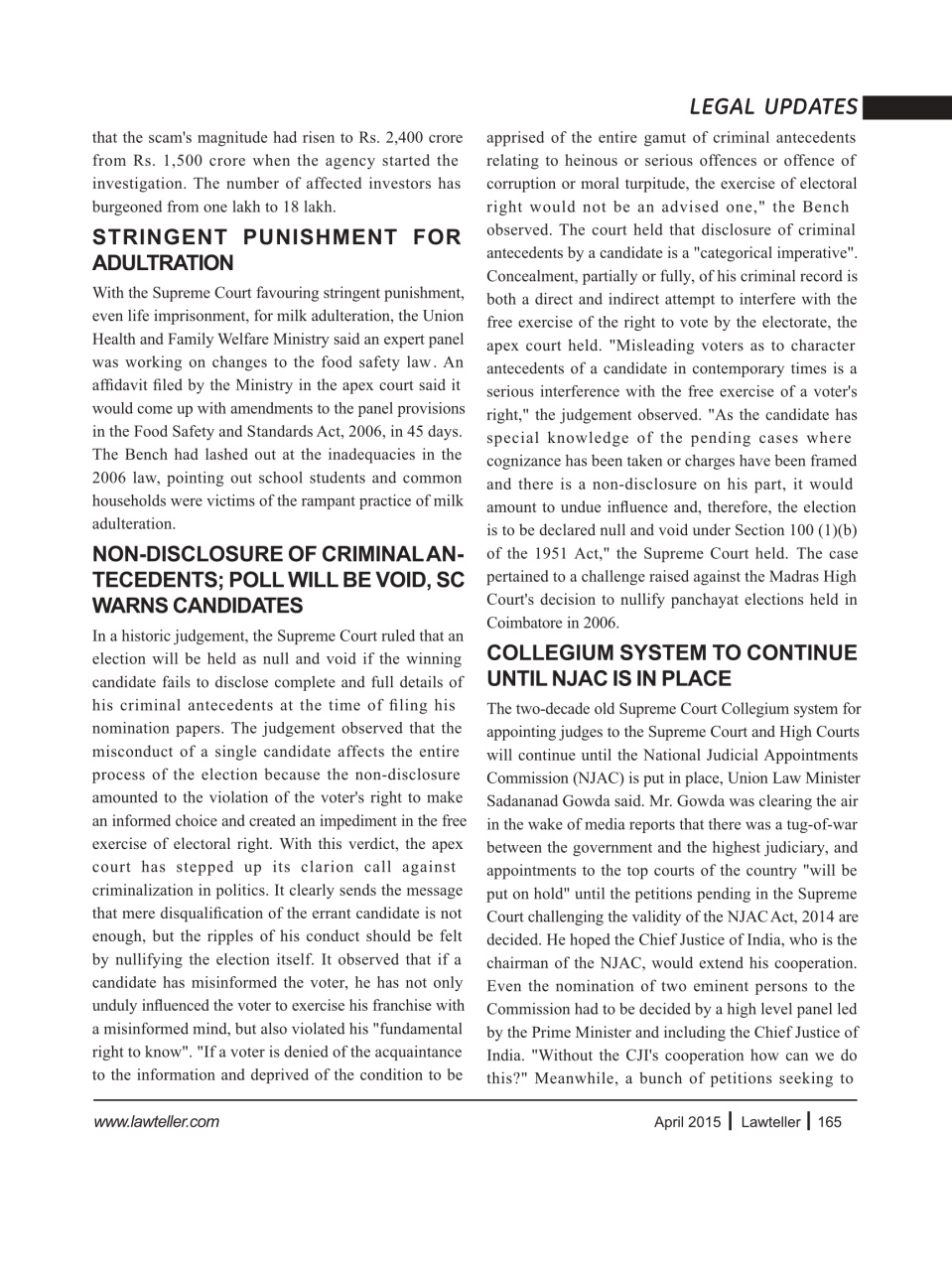Lawteller – A Legal Awareness Magazine Preview Pages