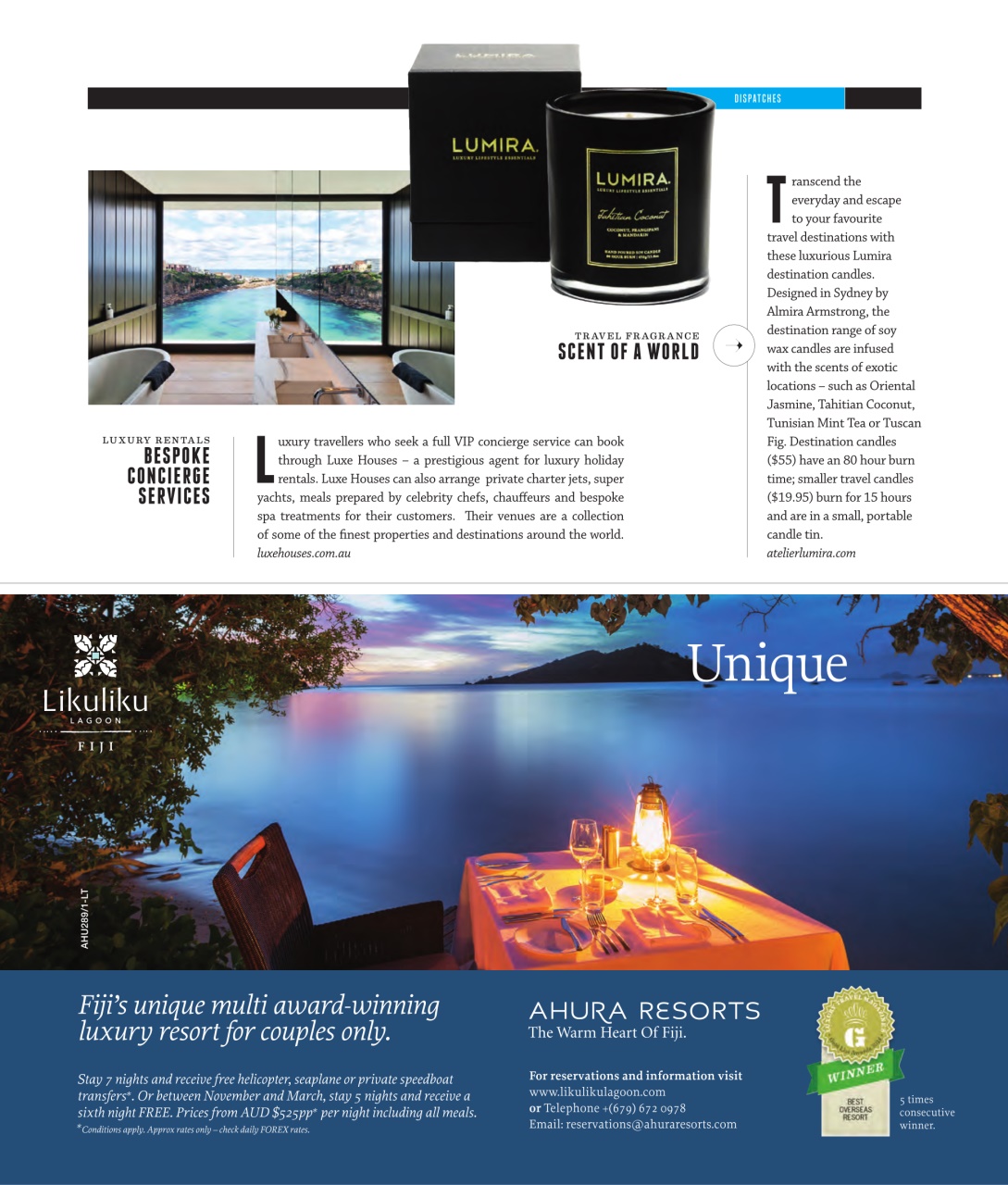 Luxury Travel Preview Pages