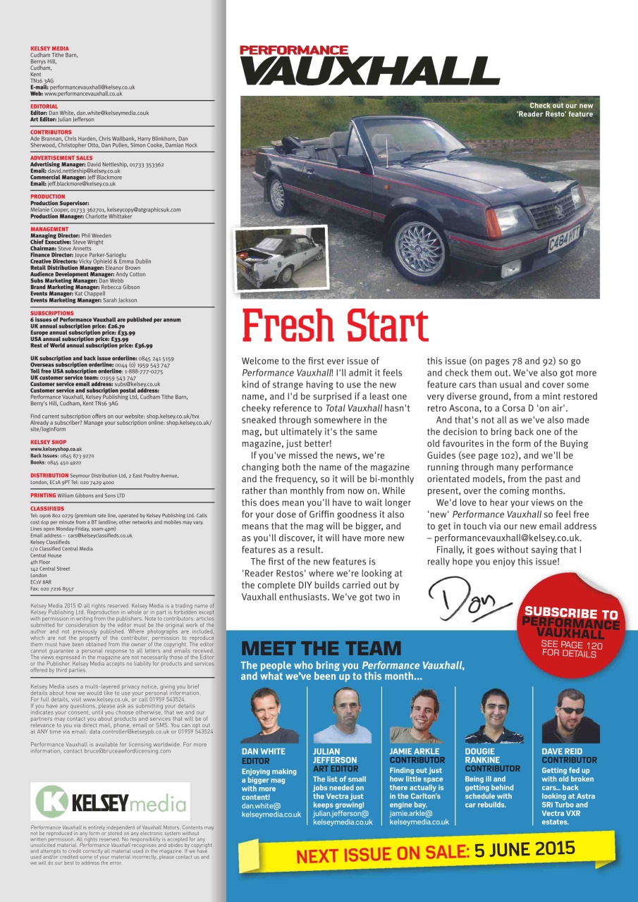 Performance Vauxhall Preview Pages