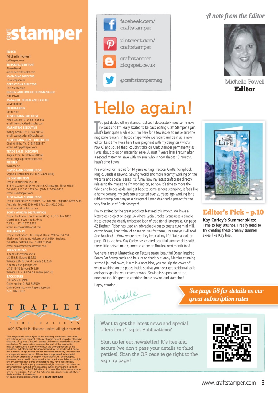 Craft Stamper Preview Pages