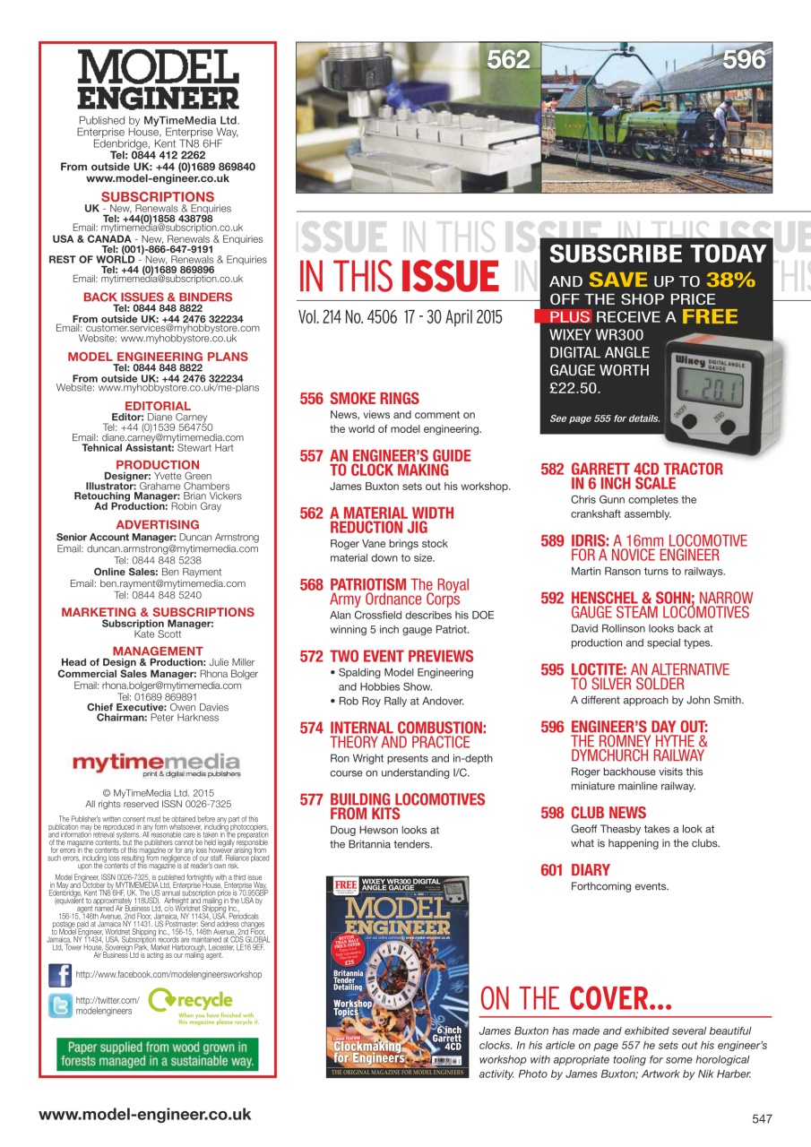 Model Engineer Preview Pages