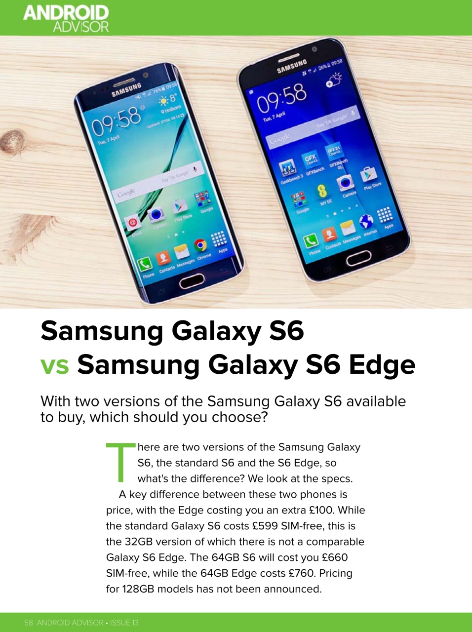 Android Advisor Preview Pages