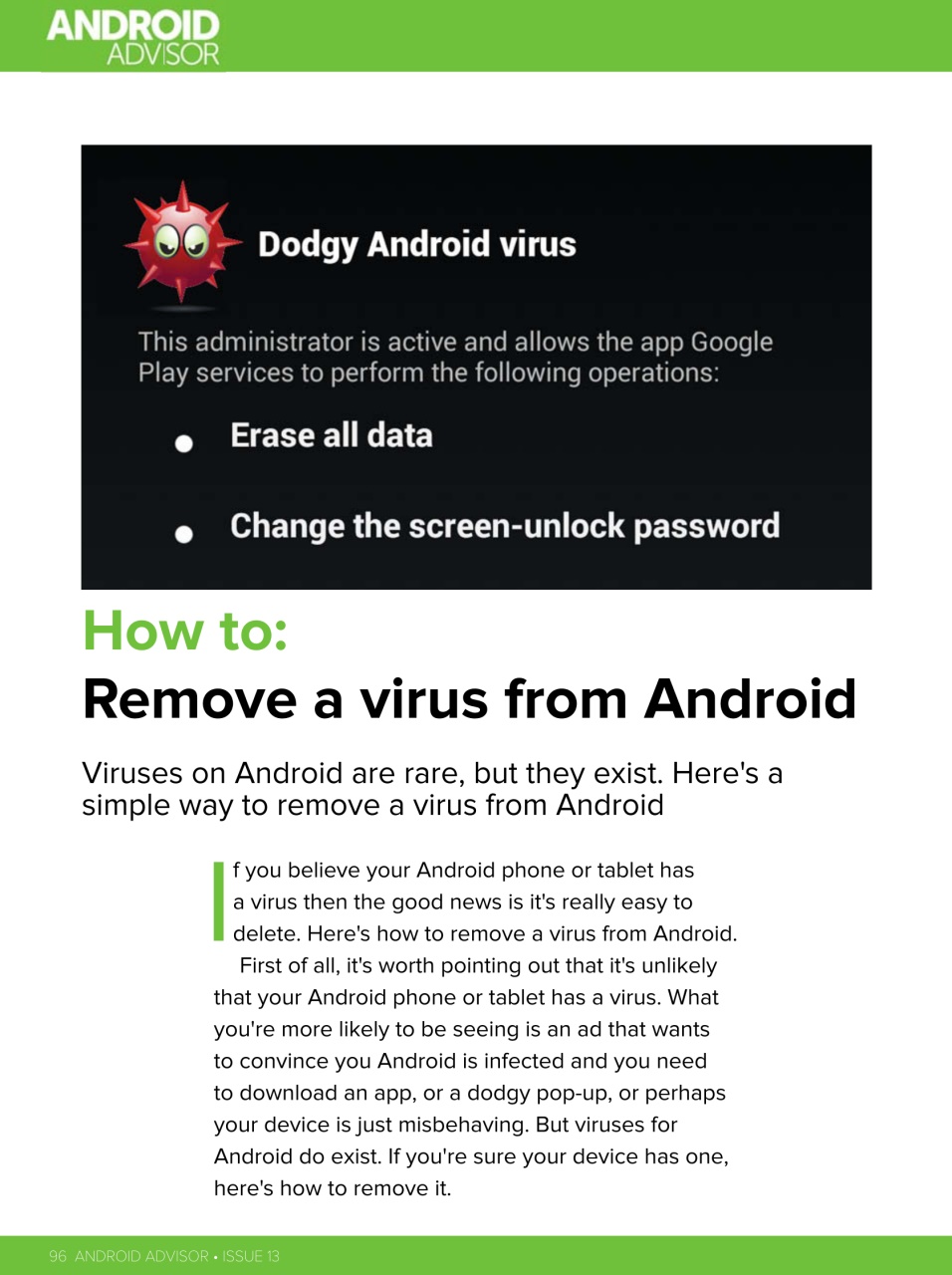 Android Advisor Preview Pages