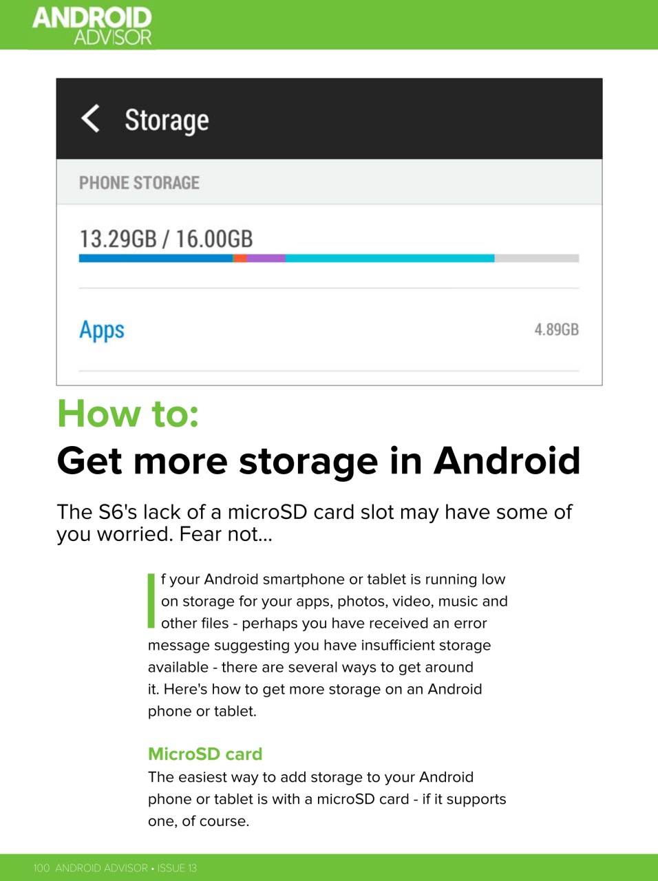 Android Advisor Preview Pages