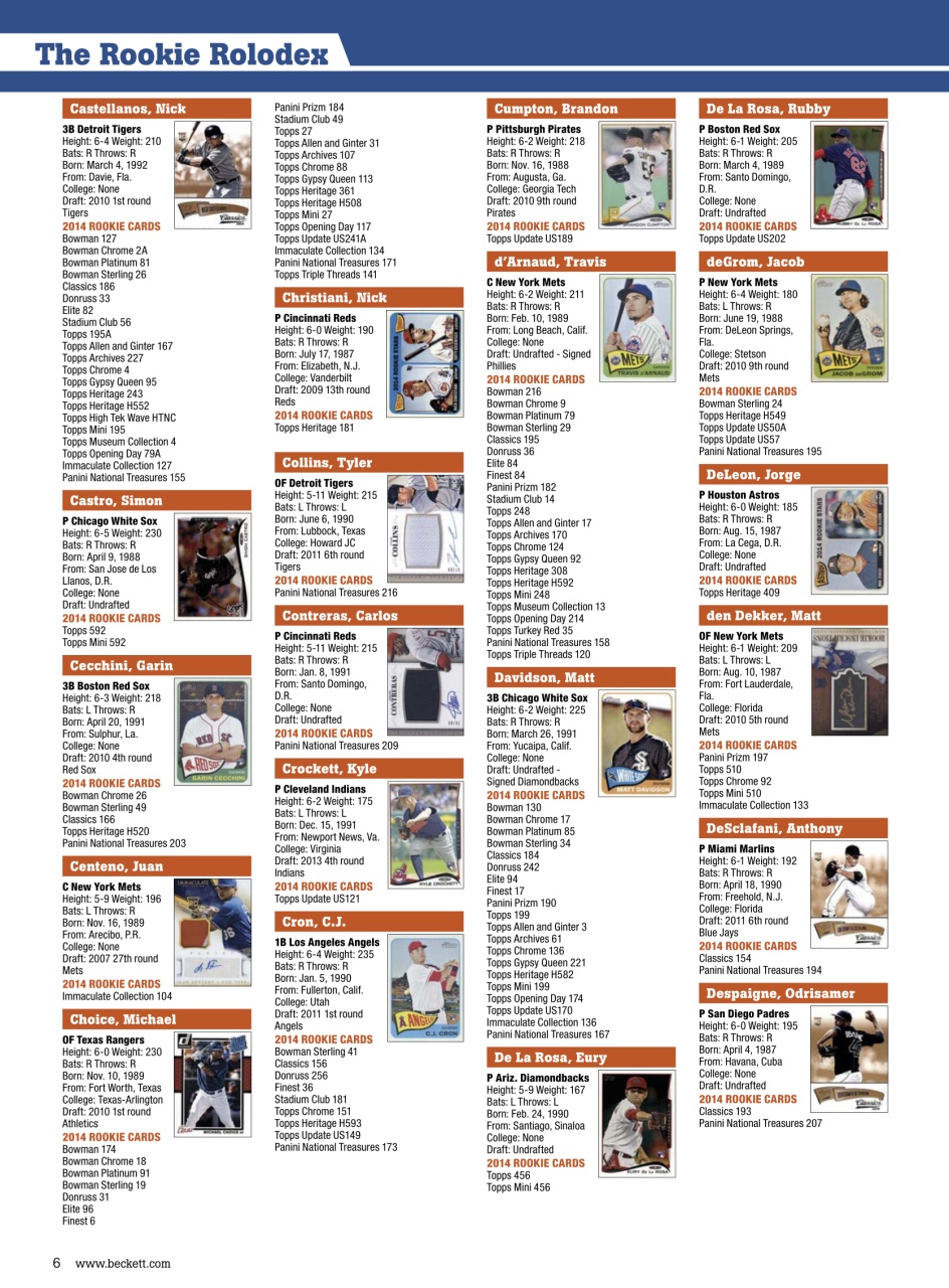 Beckett Baseball Magazine Preview Pages