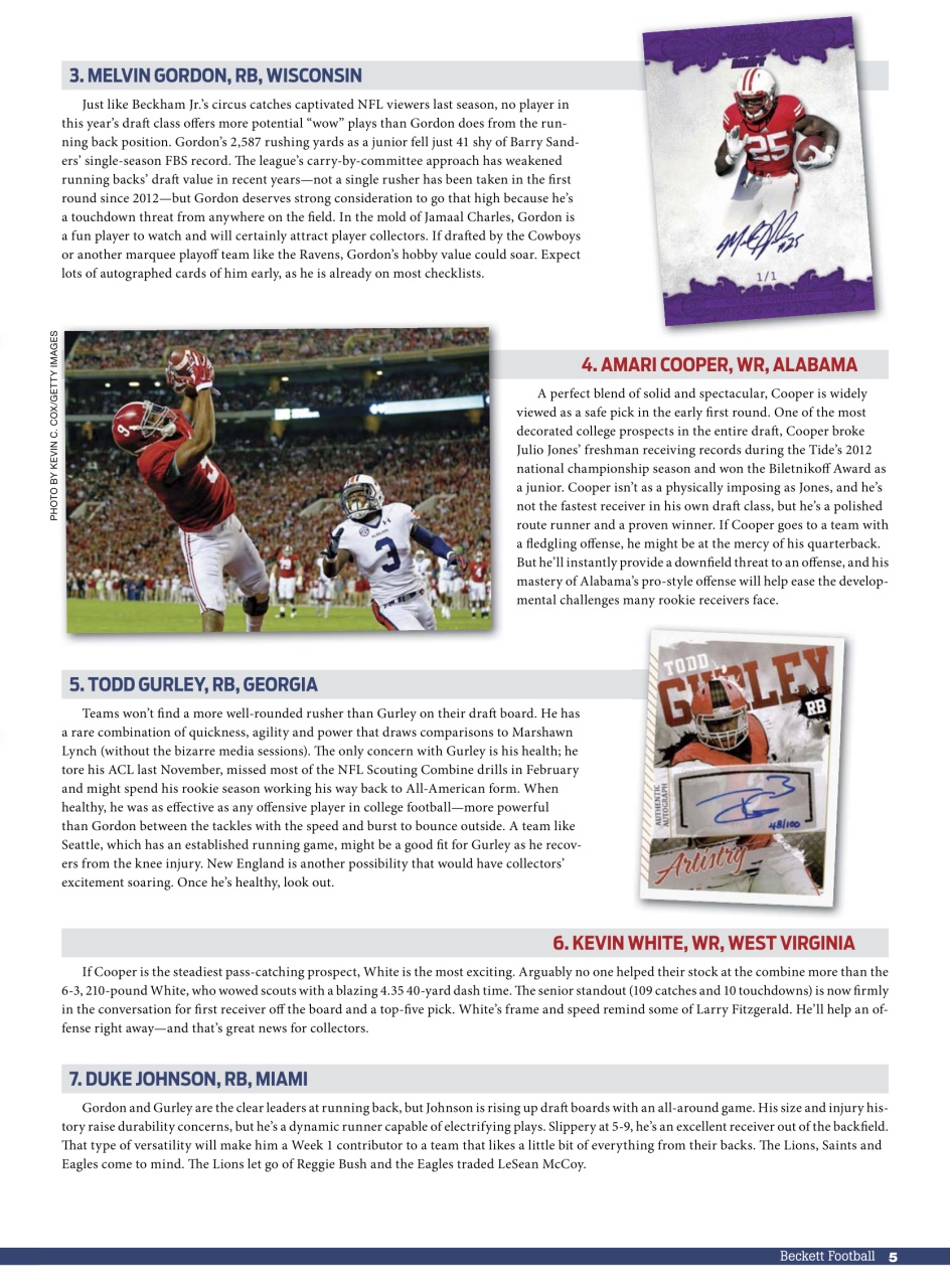 Beckett Football Magazine Preview Pages