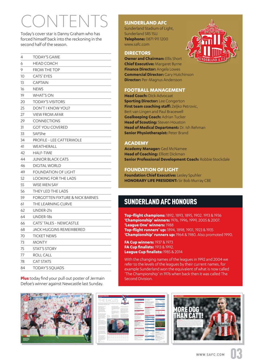 Sunderland FC Preview Pages