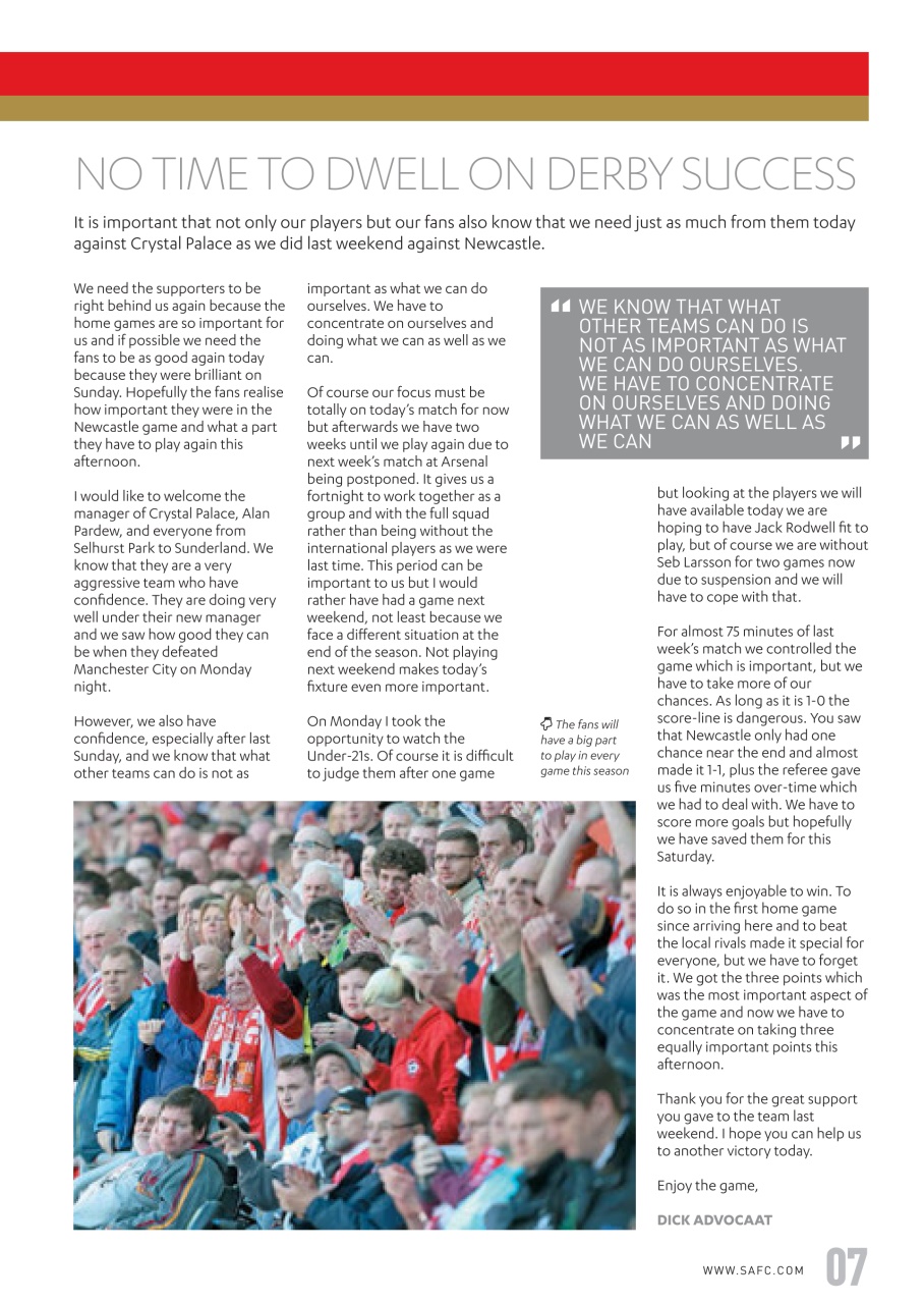 Sunderland FC Preview Pages