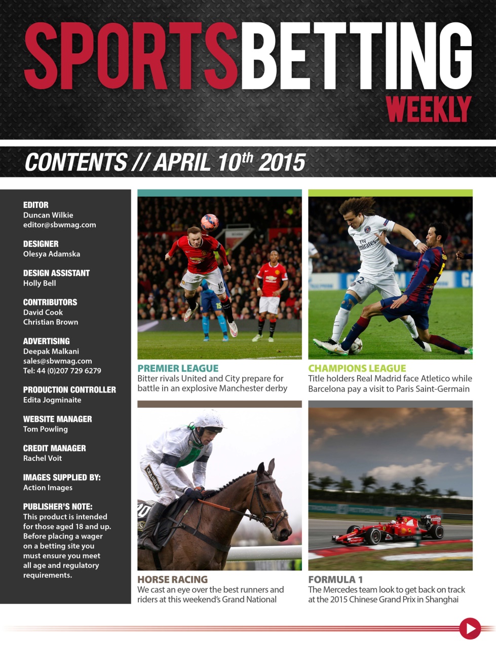 Sports Betting Weekly Preview Pages
