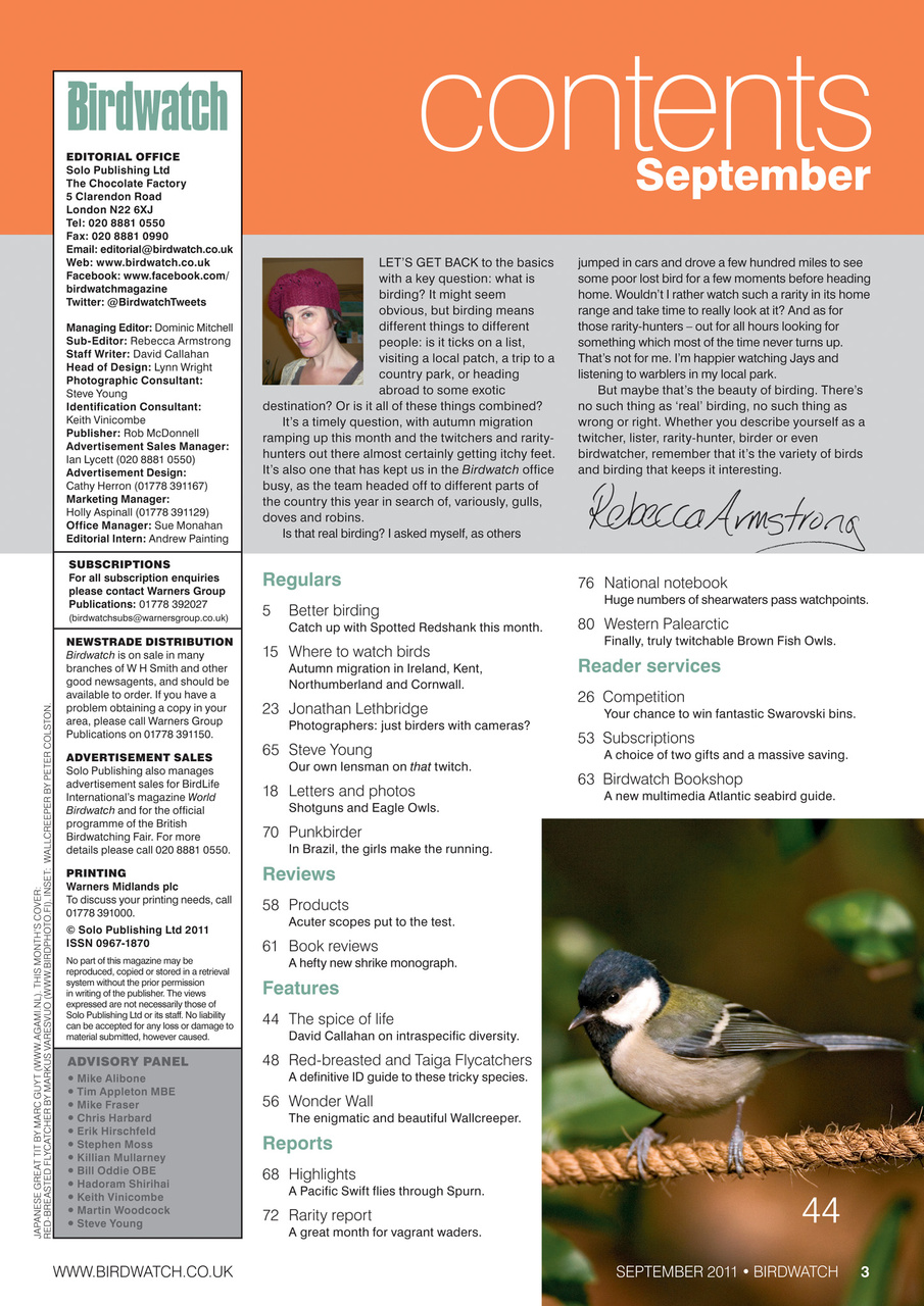 Birdwatch Magazine Preview Pages