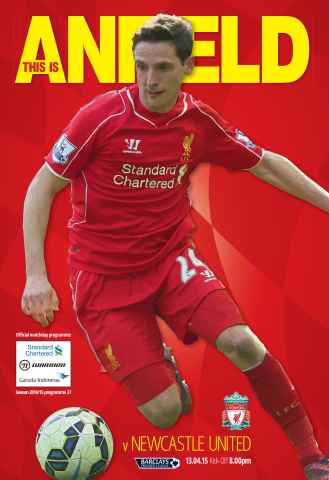 Liverpool FC Programmes issue Liverpool v Newcastle 2014/15