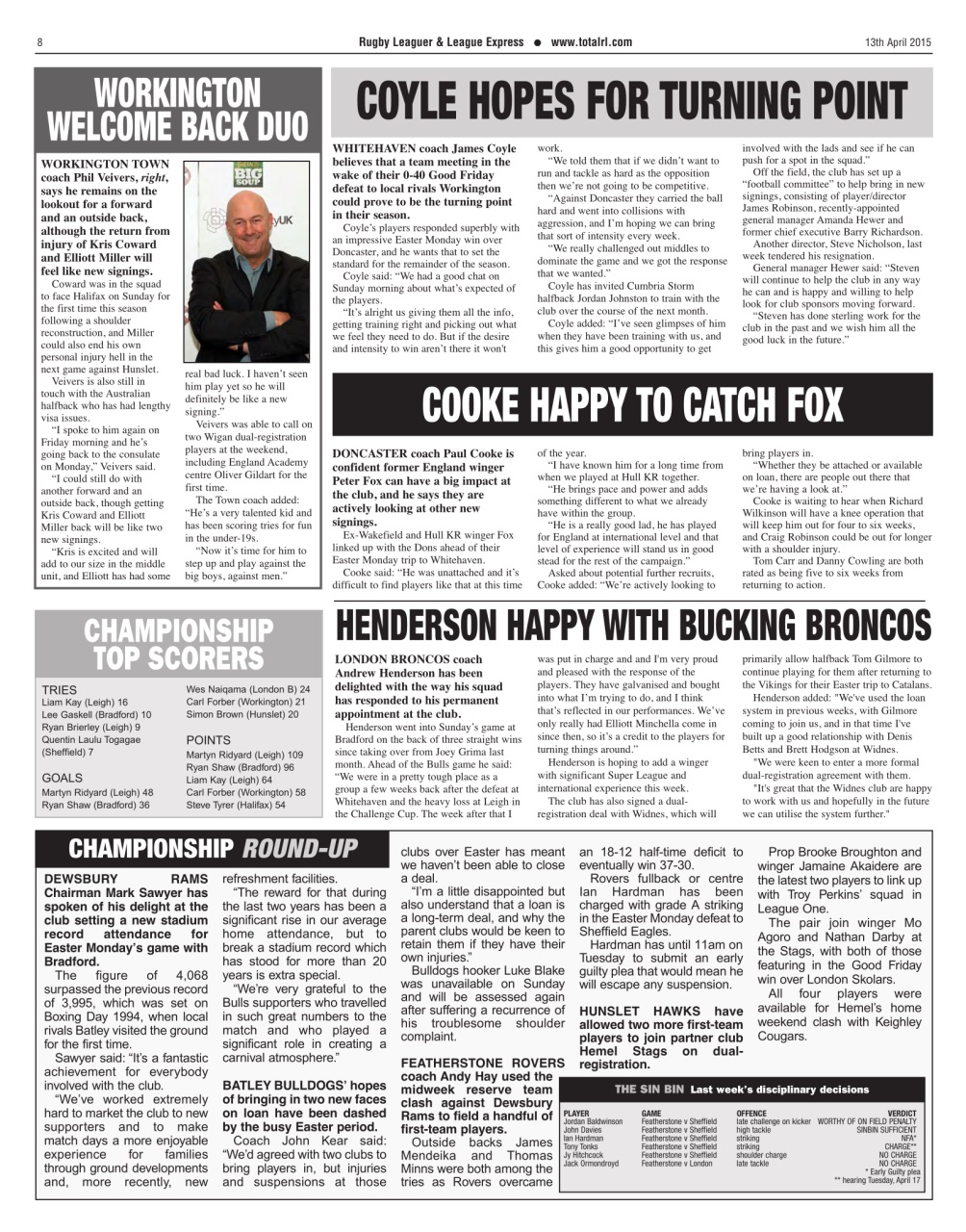 League Express Preview Pages