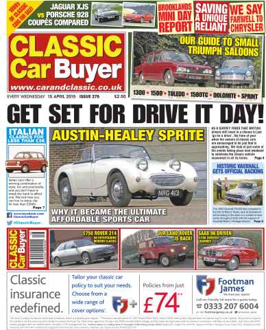 Classic Car Buyer issue No.274 Get Set For Drive It Day!
