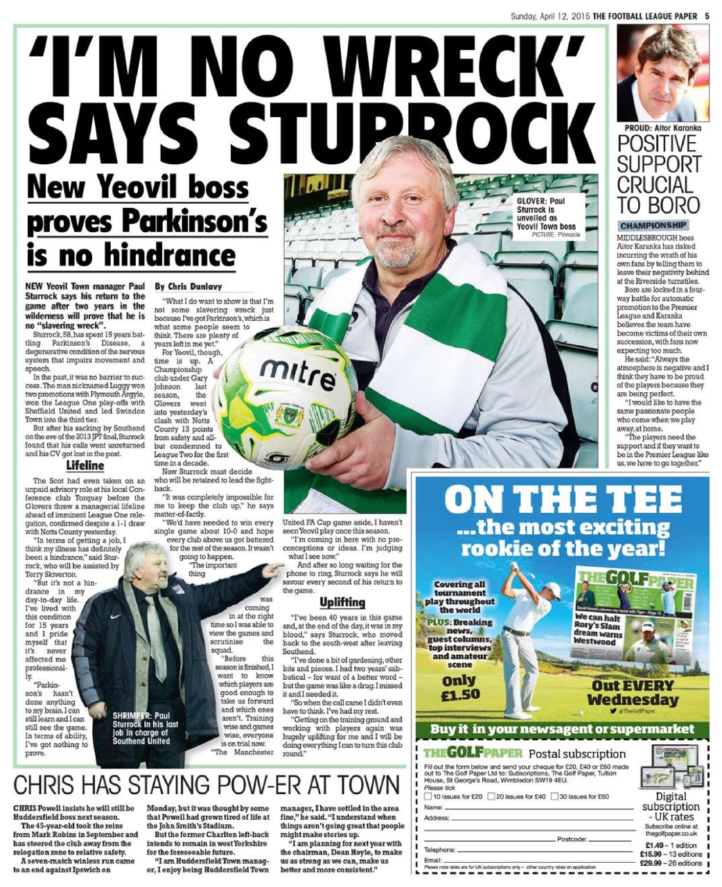 The Football League Paper Preview Pages