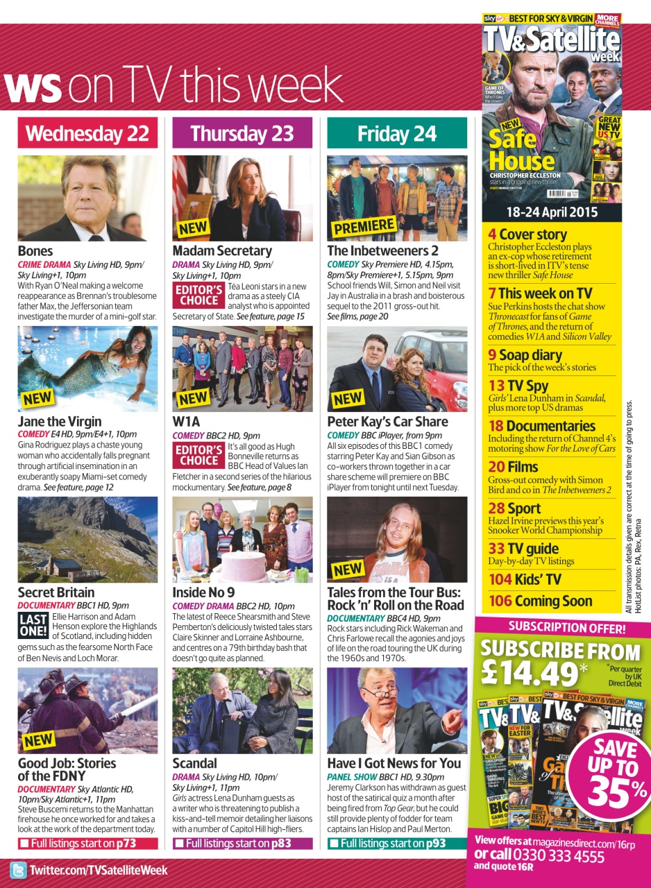 TV & Satellite Week Preview Pages