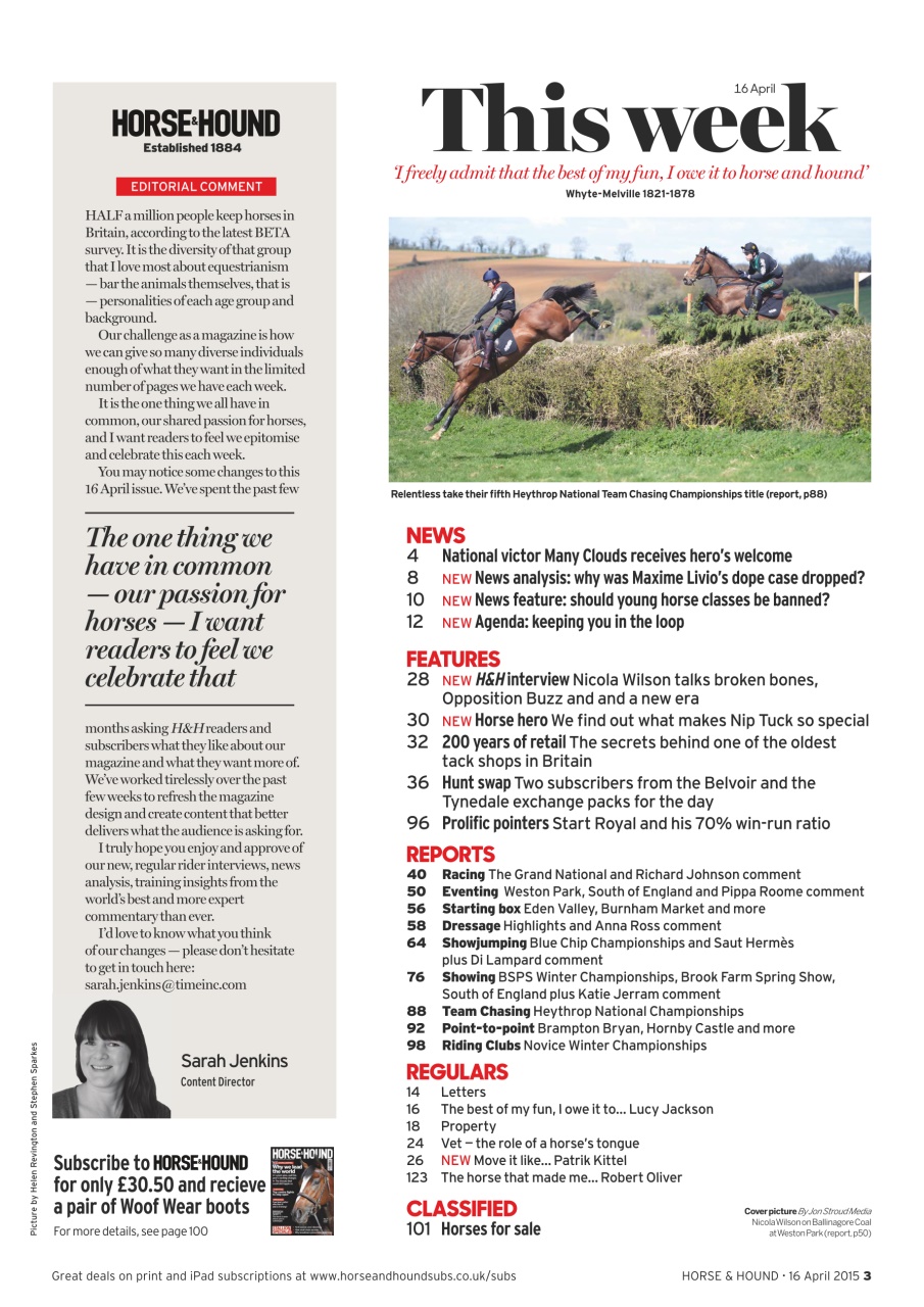 Horse & Hound Preview Pages
