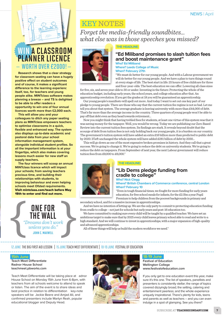 Teach Secondary Preview Pages