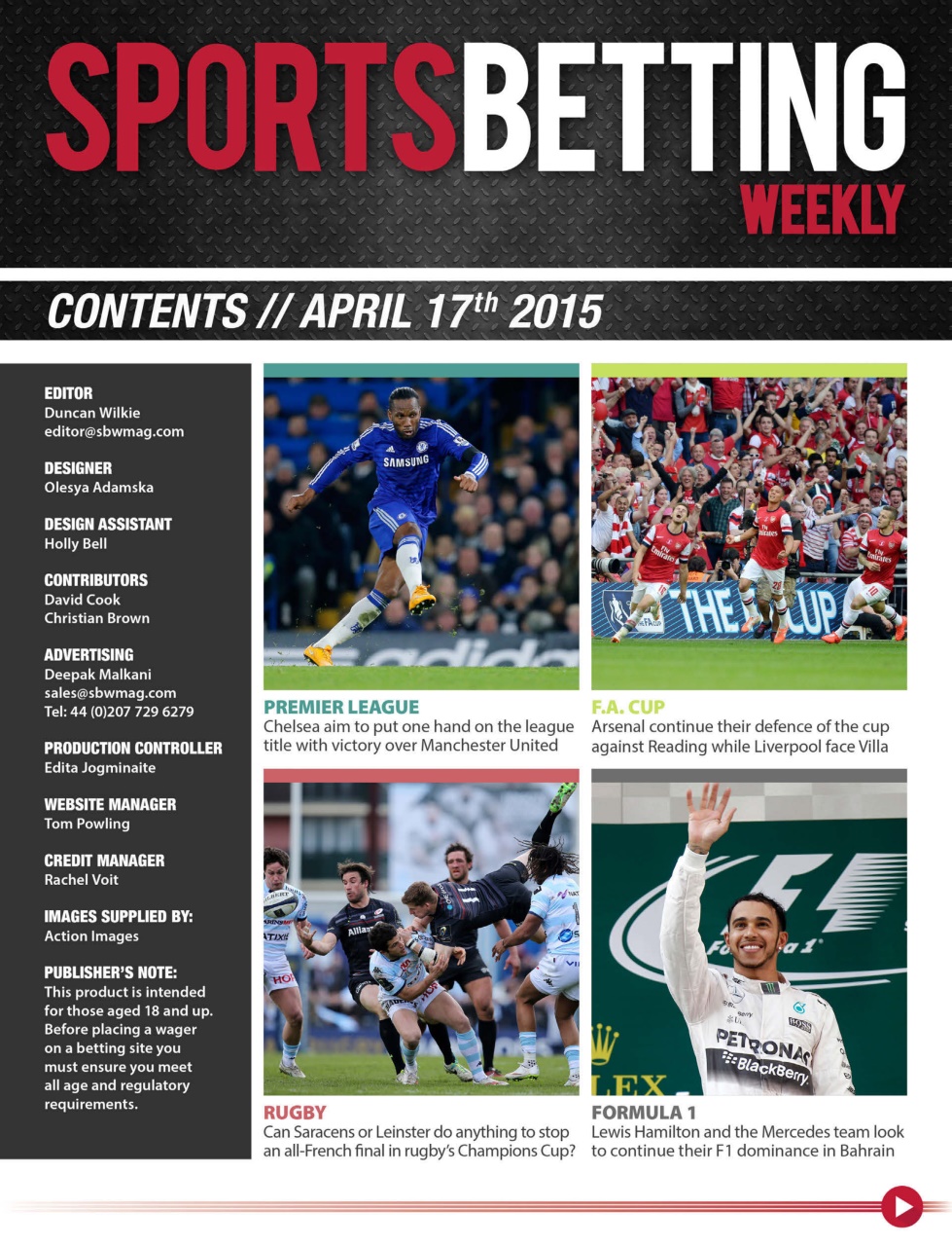 Sports Betting Weekly Preview Pages