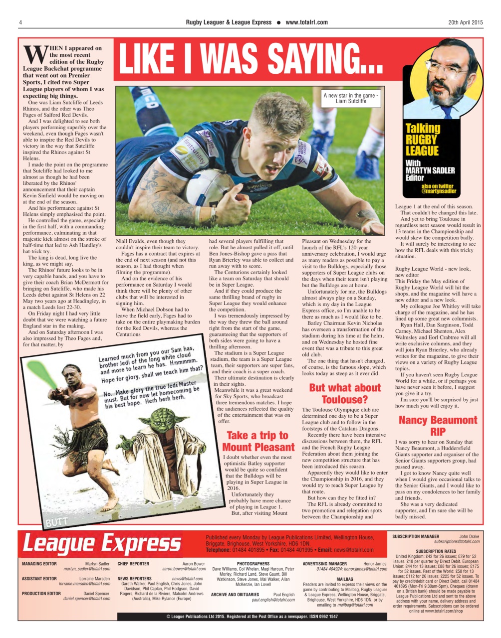 League Express Preview Pages