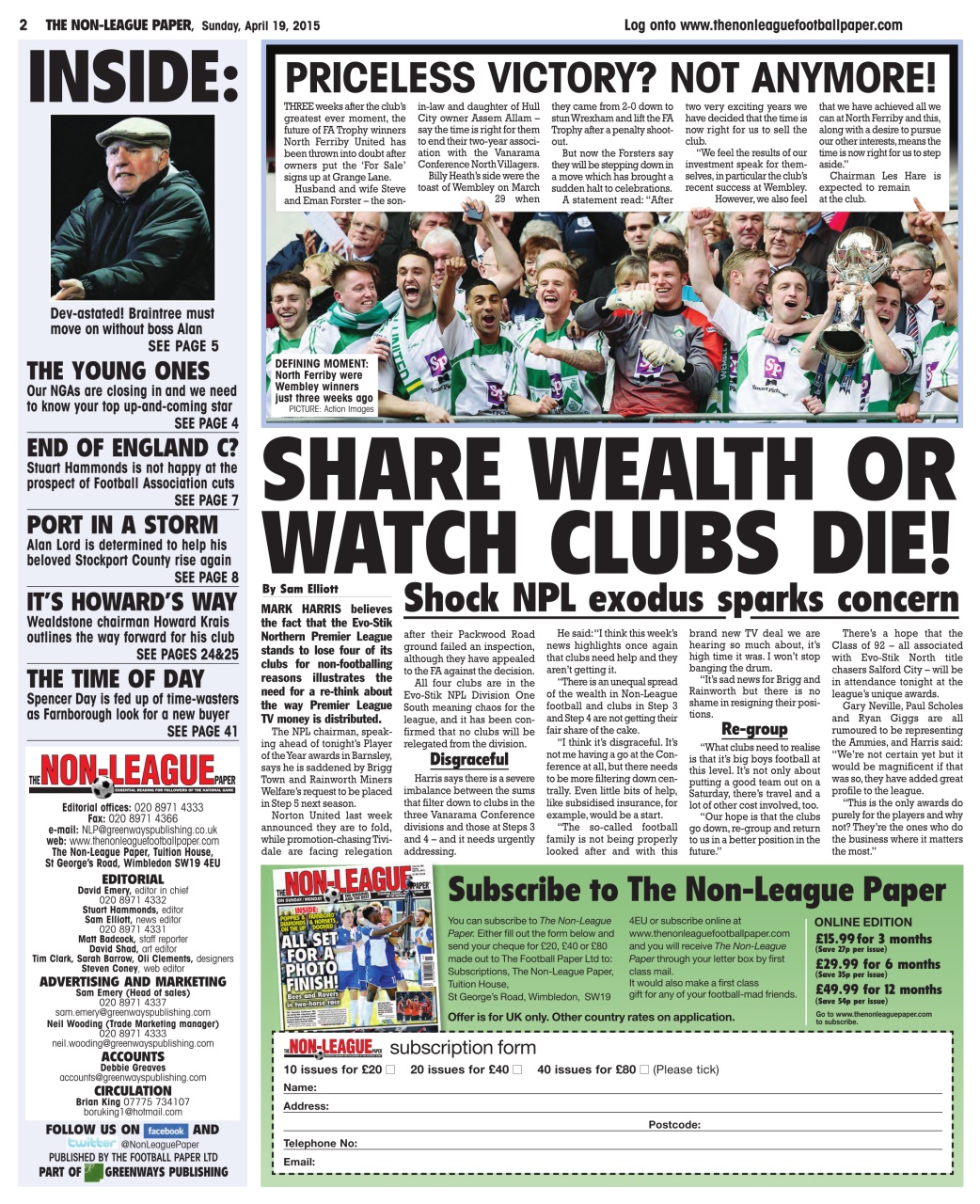 The Non-League Football Paper Preview Pages