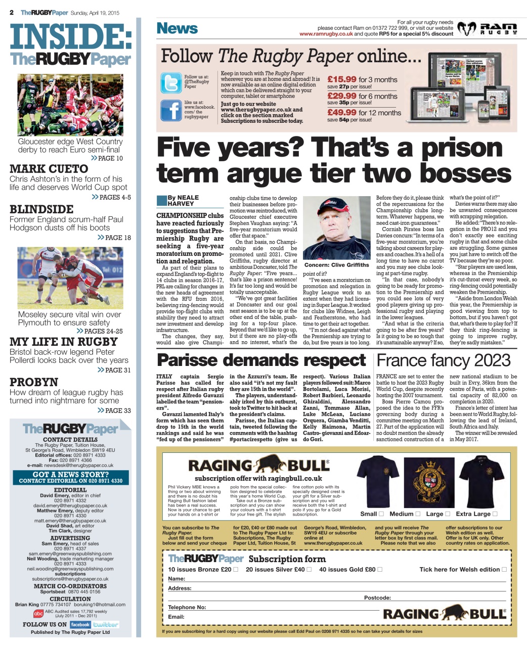 The Rugby Paper Preview Pages