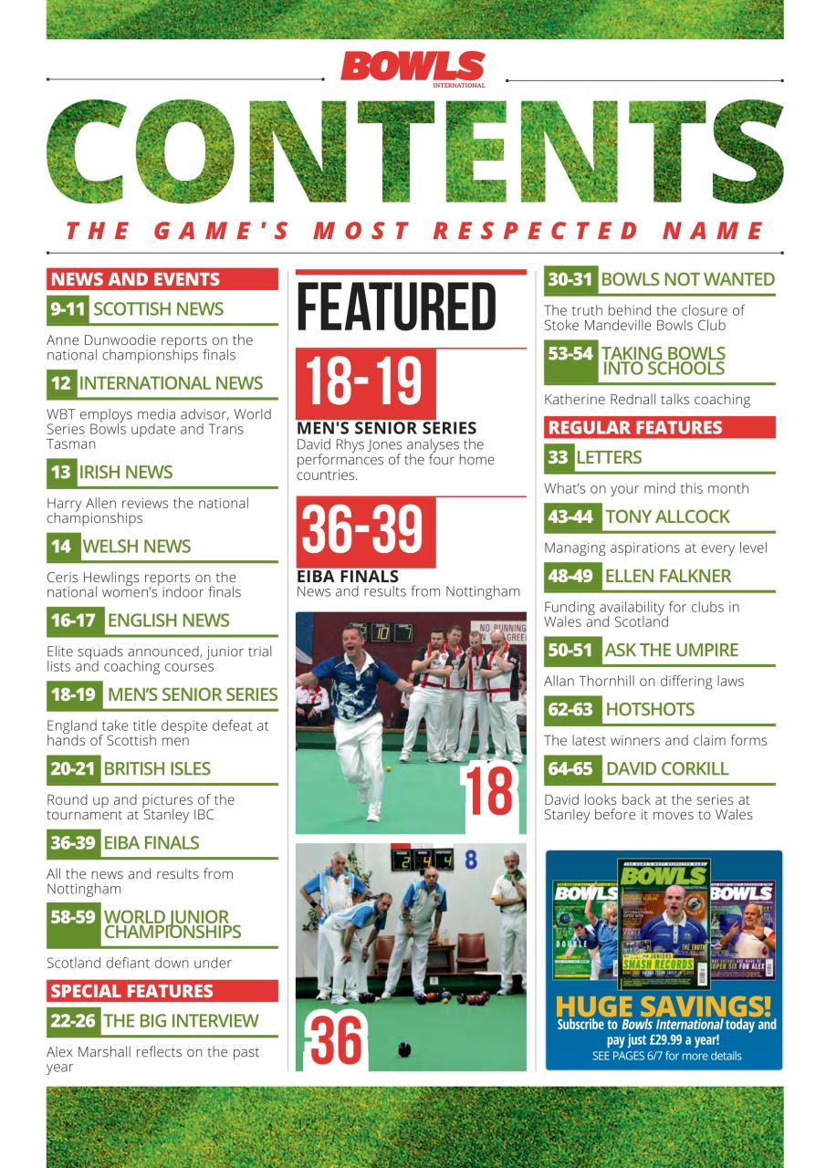 Bowls International Preview Pages