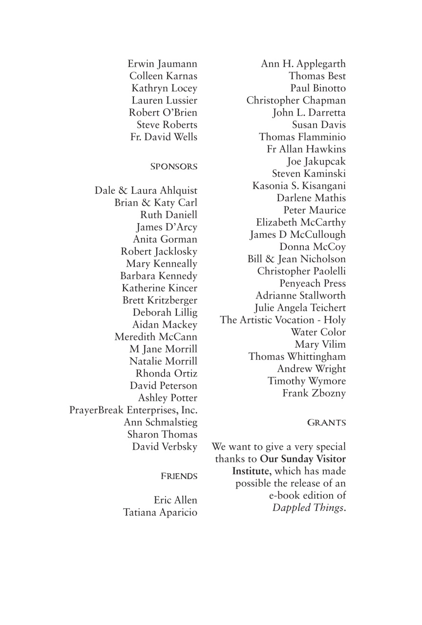 Dappled Things Preview Pages