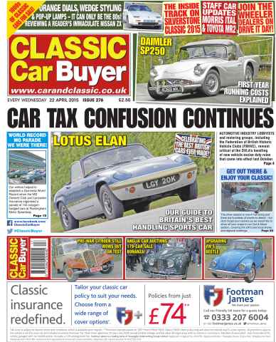 Classic Car Buyer issue No.275 Car Tax Confusion Continues