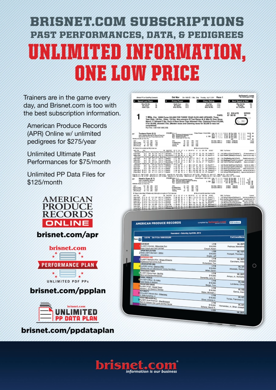 North American Trainer Magazine - horse racing Preview Pages