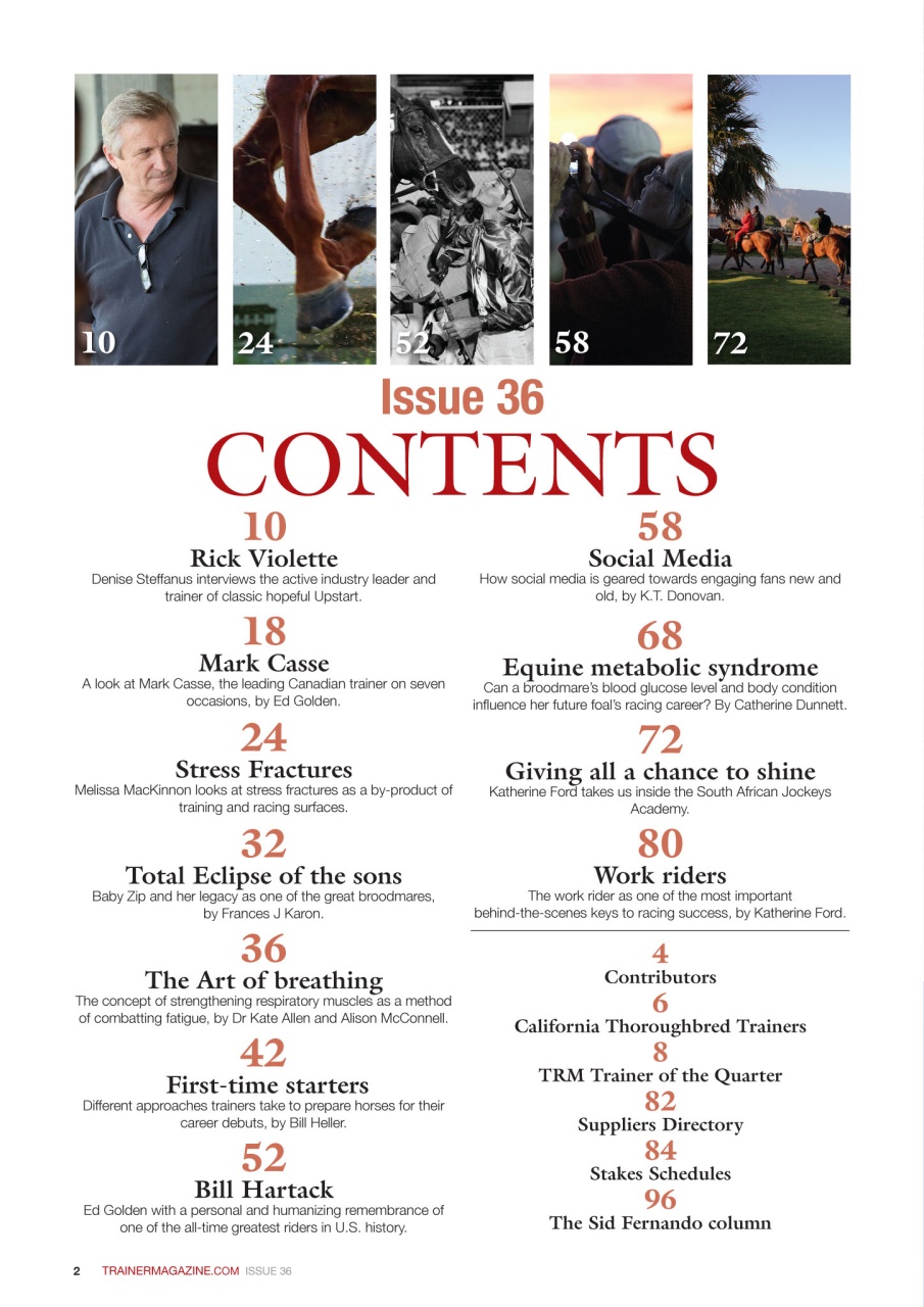 North American Trainer Magazine - horse racing Preview Pages