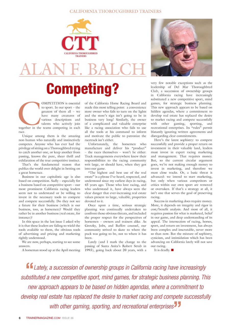 North American Trainer Magazine - horse racing Preview Pages