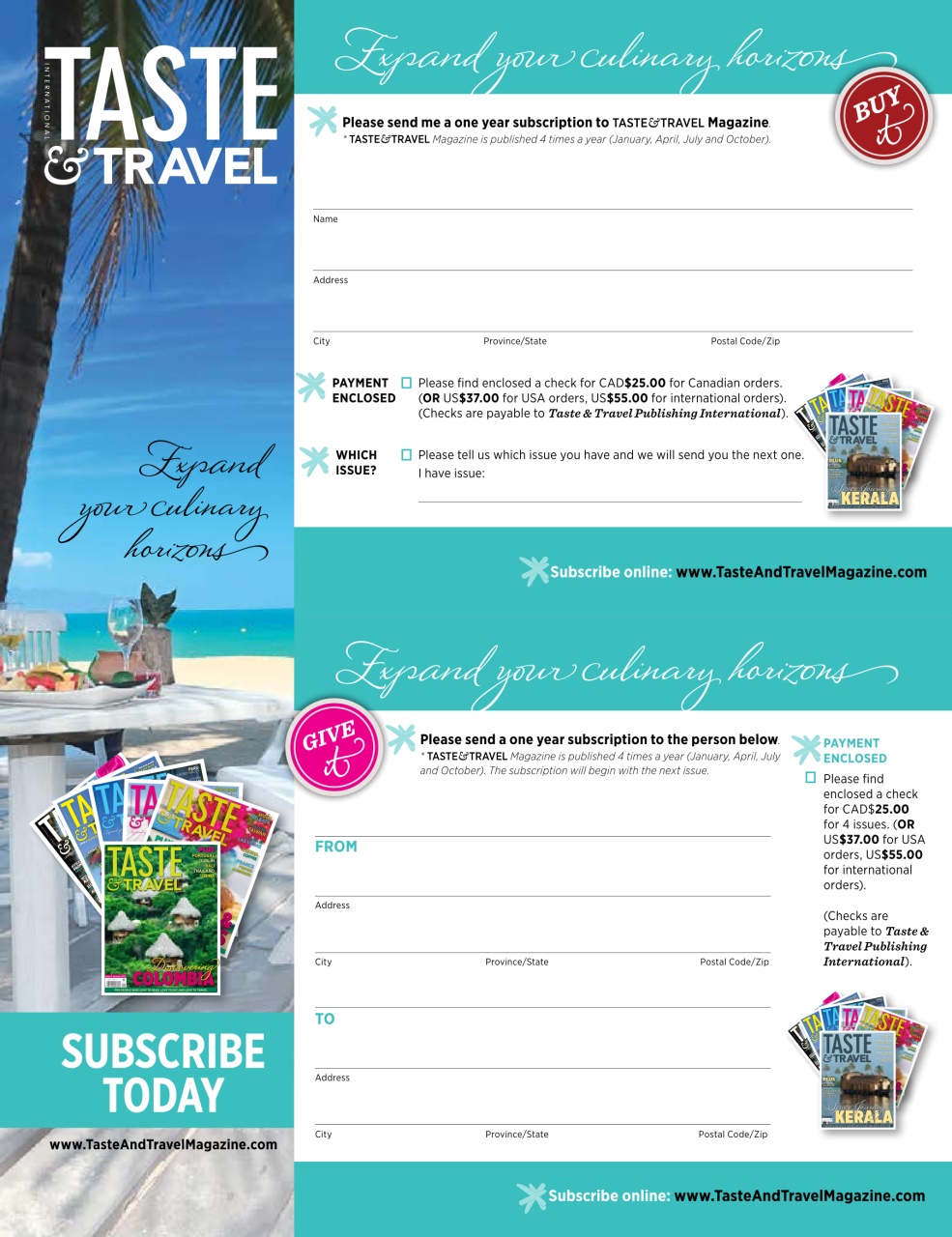 Taste & Travel International Preview Pages