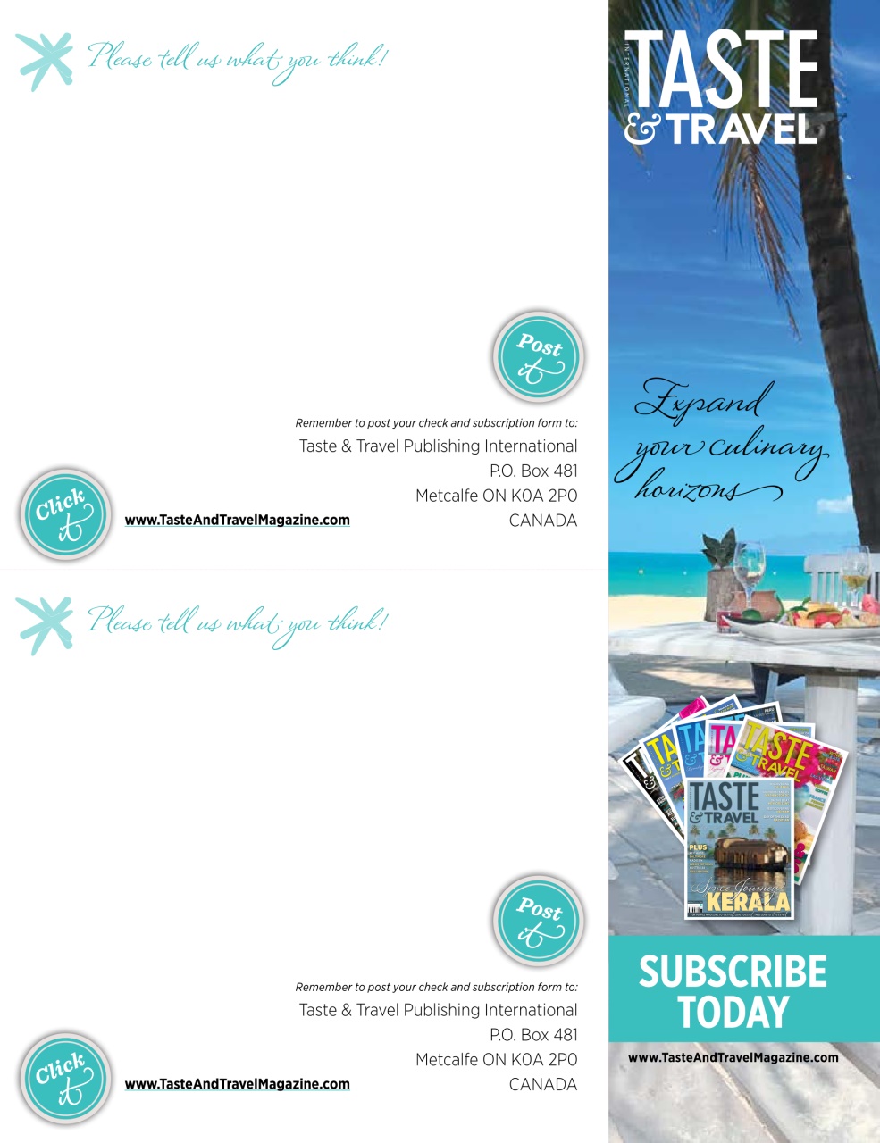 Taste & Travel International Preview Pages