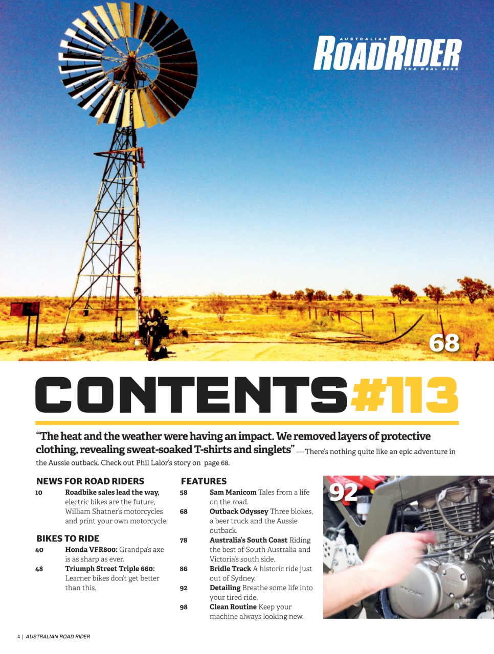 Australian Road Rider Preview Pages