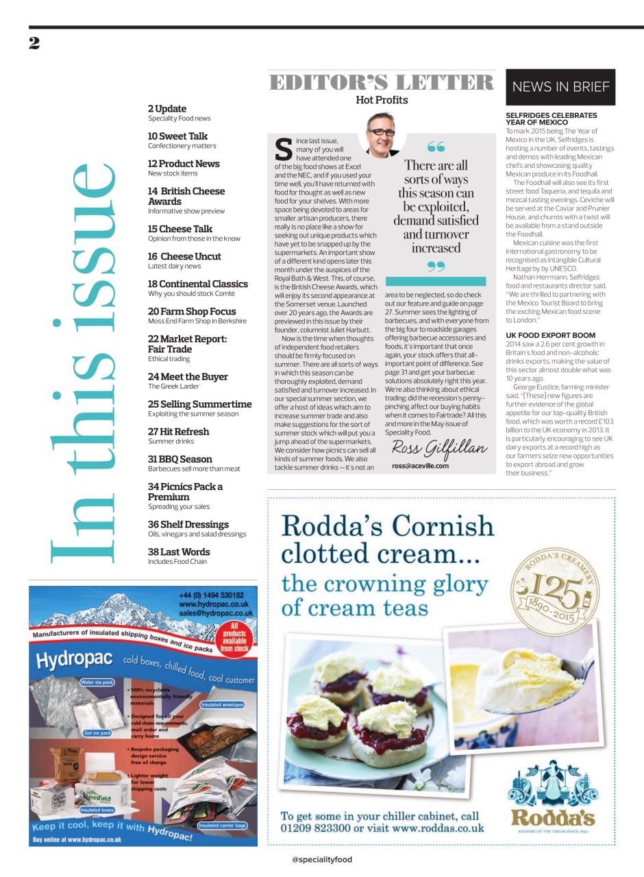 Speciality Food Preview Pages