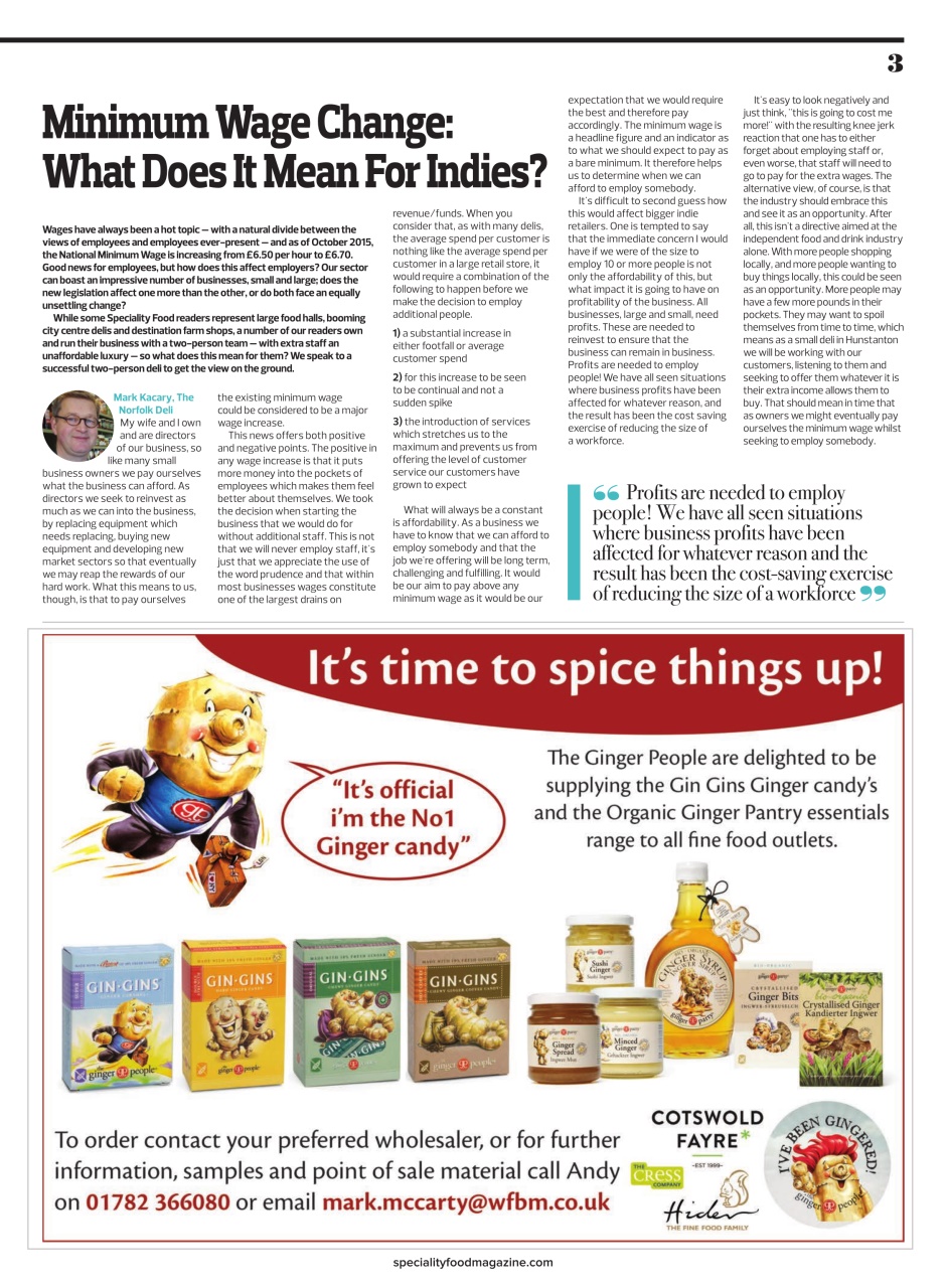 Speciality Food Preview Pages