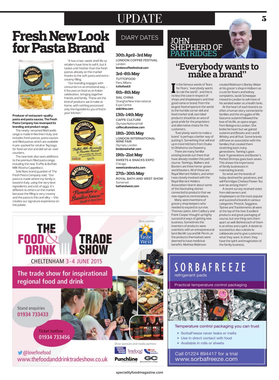 Speciality Food Preview Pages
