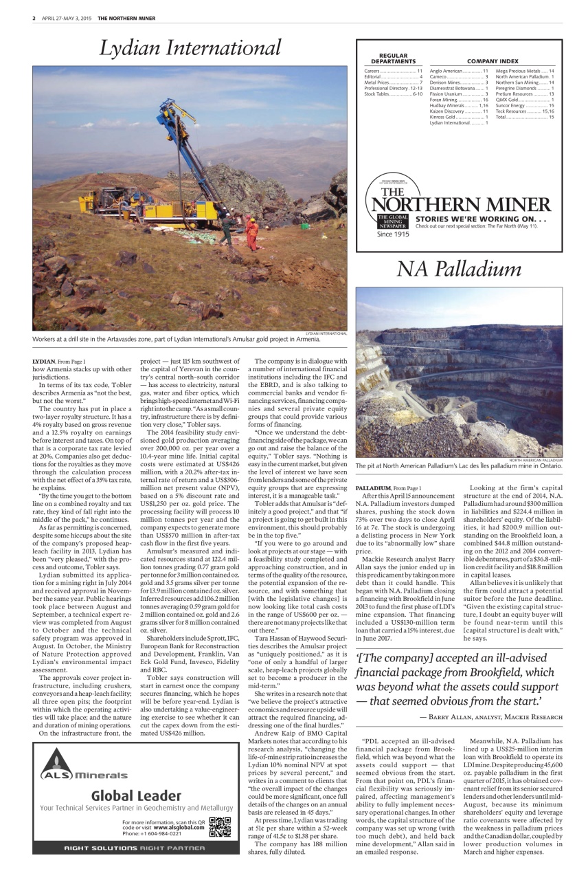 The Northern Miner Preview Pages